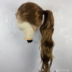 Full Lace Wig – Long Wavy Honey Brown, Human Hair Blend, Free Parting, Daily Wear Natural Look image 2