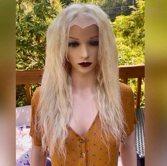 Daily WIG! 100% BRAZILIAN Human Hair Beach Wave Blonde Lace  display picture 3