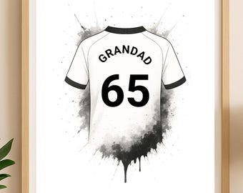 Impresión personalizada de la camiseta de fútbol del Swansea City / Regalo de cumpleaños para papá / Póster de arte mural para niños