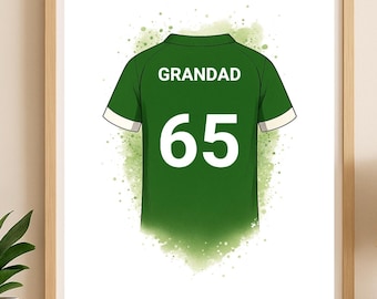 Impresión personalizada de camiseta de fútbol del Hibernian / Regalo de cumpleaños para papá / Póster de arte de pared para niños