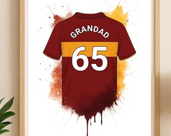 Camiseta personalizada del Motherwell FC / Regalo de cumpleaños personalizado para papá / Cumpleaños infantil / Póster para niño o niña / Arte de pared para aficionados