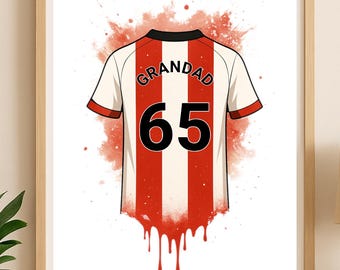Impresión personalizada de la camiseta de fútbol del Brentford / Regalo de cumpleaños para papá / Póster de arte mural para niños