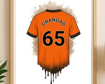 Impresión personalizada de la camiseta de fútbol del Dundee United / Regalo de cumpleaños para papá / Póster de arte mural para niños