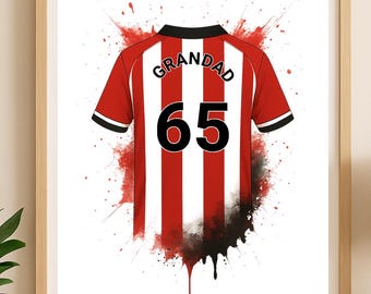 Impresión personalizada de la camiseta del Sheffield United / Regalo de cumpleaños para papá / Póster de arte mural para niños