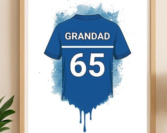 Impresión personalizada de la camiseta de fútbol del Ipswich Town / Regalo de cumpleaños para papá / Póster de arte mural para niños