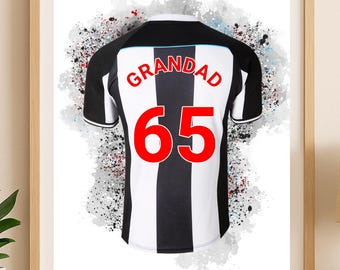 Camiseta de fútbol del Newcastle United personalizada con impresión / Regalo de cumpleaños para papá