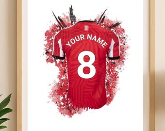 Camiseta personalizada del Southampton / Regalo de cumpleaños personalizado para papá / Cumpleaños infantil / Decoración de pared para fans / Póster para niño o niña