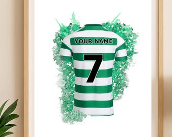 Camiseta personalizada del Celtic / Regalo de cumpleaños personalizado para papá / Cumpleaños infantil / Póster para niño o niña / Arte de pared para aficionados