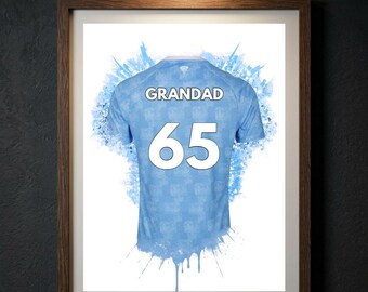 Personalised Coventry City Football Shirt Print | Birthday Gift for Dad | Kids Wall Art Poster