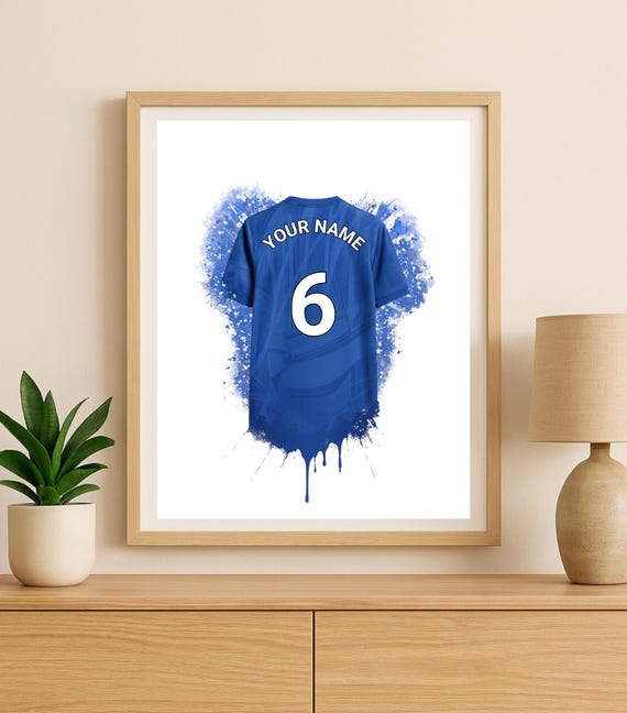Personalised Chelsea FC Football Shirt Print | Birthday Gift for Dad | Kids Wall Art Poster