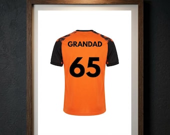 Personalised Dundee United Football Shirt Print | Custom Football Shirt Poster, Scottish Premiership Wall Art, Football Fan Gift