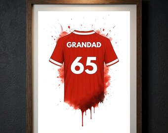 Personalised Nottingham Forest Football Shirt Print, Custom Name Number Poster, City Ground Wall Art, Gift for Dad Him