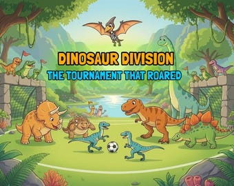 Libro de cuentos de fútbol de dinosaurios / Paquete de afirmaciones para niños de la División Dinosaurio / Descarga digital en PDF