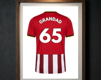 Personalised Brentford Football Shirt Print | Birthday Gift for Dad | Kids Wall Art Poster