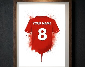 Personalised Aberdeen Football Print – Custom Name & Number Poster – Dons Fan Gift, Kids Bedroom Wall Art, Dad Birthday Gift