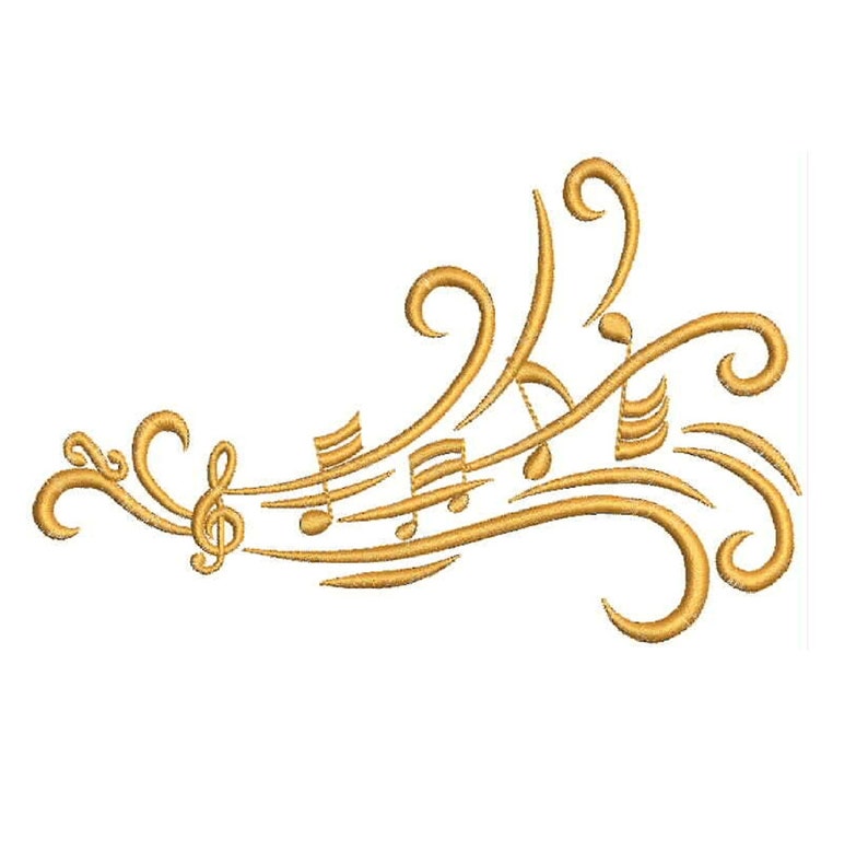 Music Notes Embroidery Designs Instant Download Filled Stitches Design