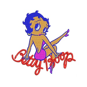 Betty Boop Embroidery Design - Instant Download Filled Stitches Embroidery Design 1263