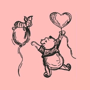 Winnie and Pooh Friends Forever Machine Embroidery Designs - Instant Download Outline Design 566