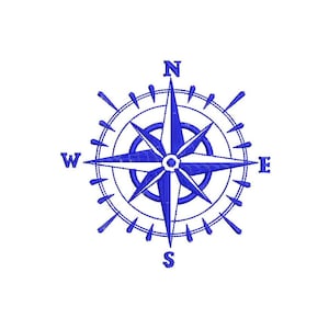 Compass Embroidery Design - Instant Download Filled Stitches Embroidery Design 1147