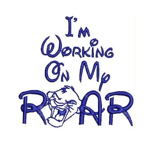 I am working on my roar Embroidery Design - Instant Download Filled Stitches Design