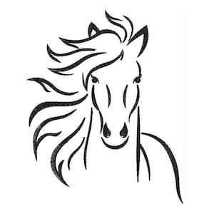 Horse Face Embroidery Designs - Instant Download Filled Stitches Design