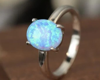 Oval Opal Ring, Opal ring, White Opal Stack Rings Set, Gemstone Stacking Rings, Silver Opal Ring, Stack Rings,  Sterling Silver Opal Ring