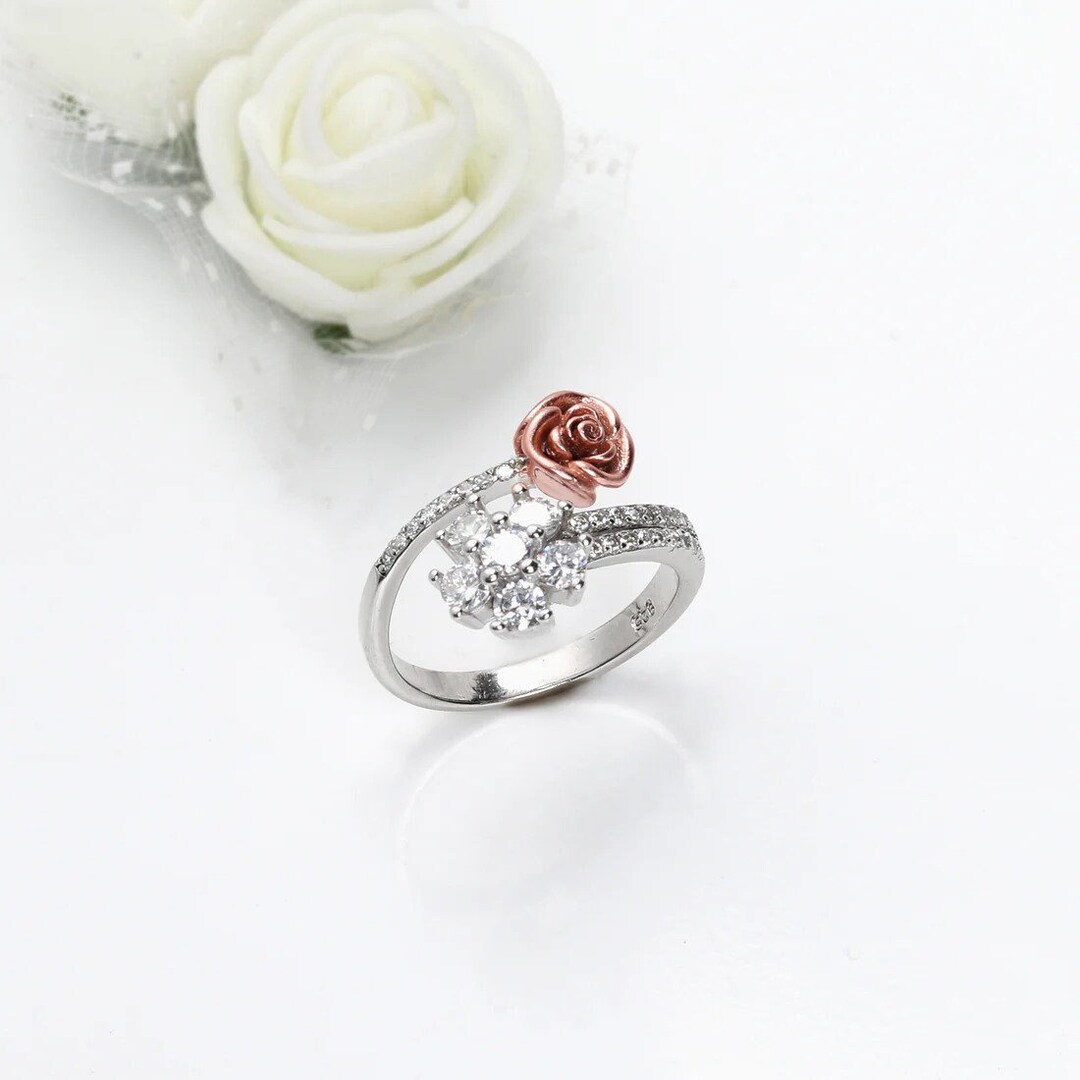 Girls Birthstone Ring, Kids Sterling Silver Baby Rings, Flower Ring for