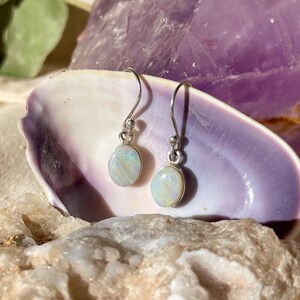 Real Unique Opal Earring, Sterling Silver Earring, Opal Stud Earring, Unique Gift, Dainty Earring, October Birthstone Earrings, Opal Jewelry