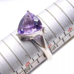 Trillion Amethyst Ring Dainty Ring Minimalist Ring Wedding Ring 925 Sterling Silver Anniversary Gift Engagement Ring Statement Ring For Her
