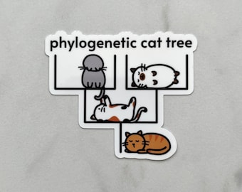 Phylogenetic Cat Tree Sticker