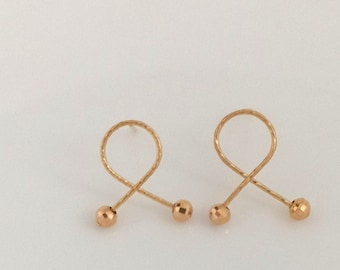 18K Solid Gold Knot Stud Earrings – Minimalist Everyday Jewelry