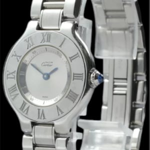 Cartier vintage must de silver 21 womens watch authentic pre owned
