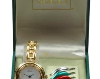 Reloj Gucci vintage para mujer con bisel, auténtico, de segunda mano