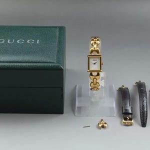 Vintage Gucci Damenuhr mit Wechselarmbändern authentisch gebraucht