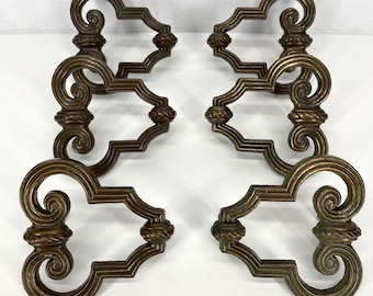 Decorative Scroll Bronze Drawer Handles | Set Of 6 | Vintage 1980’s | Dresser Handle | Reclaimed | Furniture Hardware