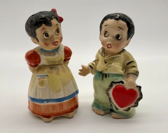 Ensemble salière et poivrière Shafford Antique pour garçon et fille Saint-Valentin