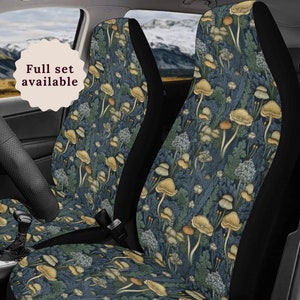 Forestcore Mushroom Boho Car Seat Covers Witchy Car Seat Cover Steering Wheel Cover For Women Cute Car Seat Covers For Vehicle Car Sun Shade