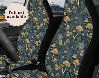 Forestcore Mushroom Boho Car Seat Covers Witchy Car Seat Cover Steering Wheel Cover For Women Cute Car Seat Covers For Vehicle Car Sun Shade