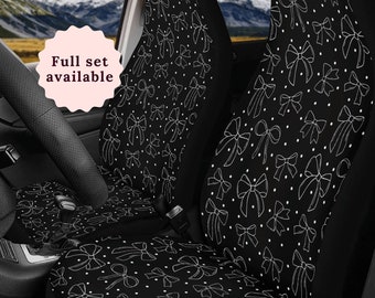 Black Bow Car Sun Shade Steering Wheel Cover For Women Coquette Car Seat Cover 16th Birthday Gift Boho Car Seat Covers Cute Car Seat Covers