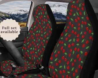 Cherry Car Seat Cover Steering Wheel Cover For Women 16th Birthday Gift Boho Car Seat Cover Cute Car Seat Covers Dark Coquette Car Sun Shade