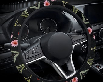Cottagecore Boho Daisy Steering Wheel Cover Boho Car Accessories For Women Cute Boho Cover Cute Car Accessories Interior Floral Seat Covers