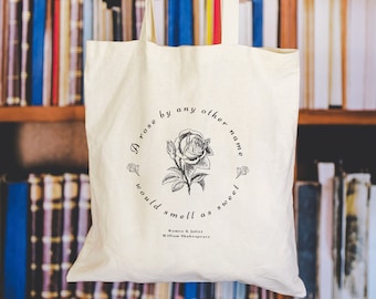 Romeo & Juliet Tote Poet Tote Bags Literary Tote Bag Shakespeare Tote Bookish Tote Bag Romeo And Juliet Shakespeare Gifts Shakespeare Quote