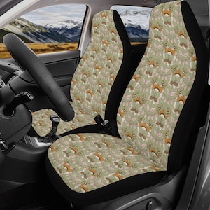 Floral Car Seat Cover Car Accessories For Women Boho Steering Wheel Cover For Women Cute Car Accessories Interior Sage Green Car Seat Cover