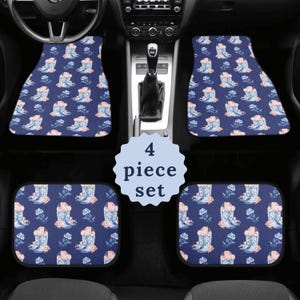 Chinoiserie Coquette Car Floor Mats Cowgirl Car Mat Cute Car Accessories 16th Birthday Gift Girly Western Boots Aesthetic Car Decor Car Gift