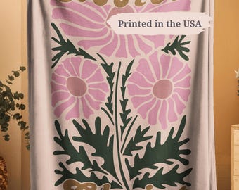 Rooted In Christ Blanket Christian Decor Boho Bedspread Throw Flower Blanket Religious Gifts Summer Blanket Gift for Pastor Baptism Gift