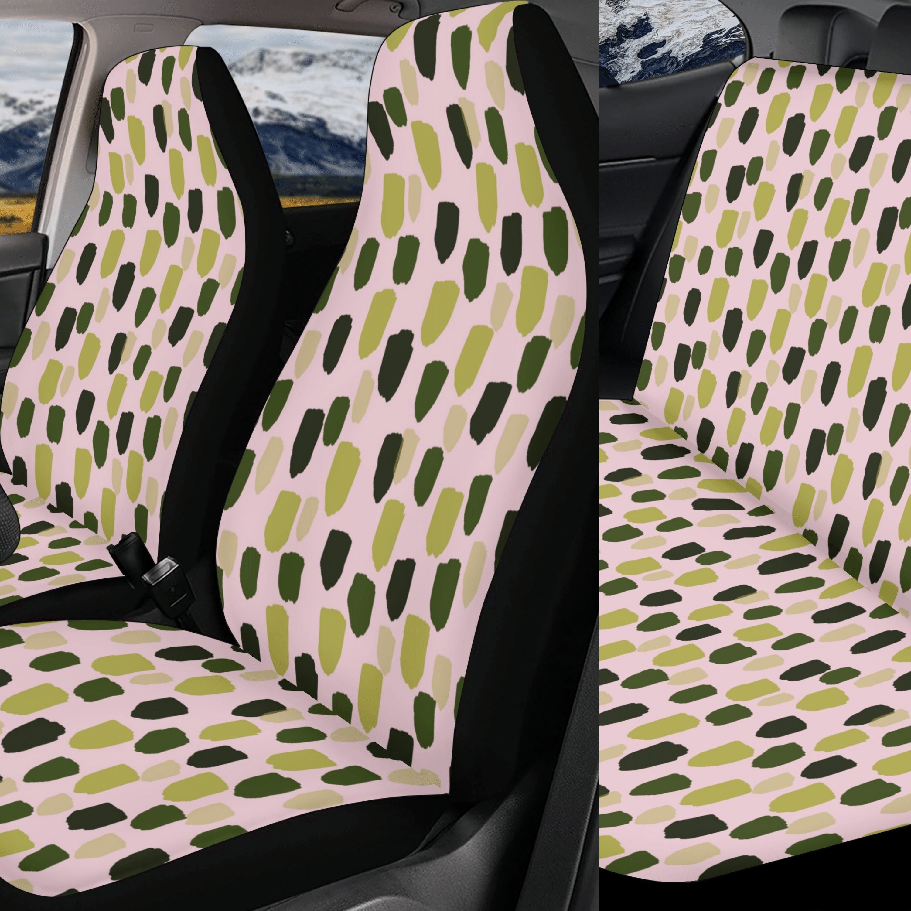Schwarz Abstrakt gepunktete Sitzhülle für Auto Full Set, Auto Sitzbezug Set,  Sitzbezug Fahrzeug, Ästhetisches Auto Accessoire -  Österreich