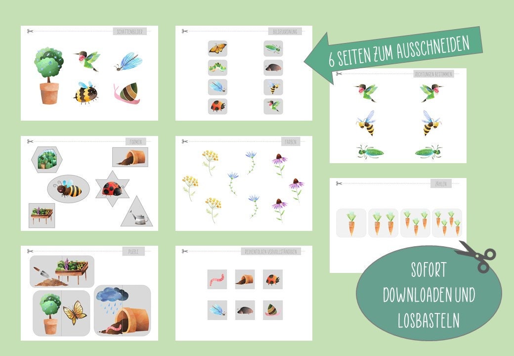 FRÜHLING Lernmappe/ Klettmappe, PDF Download, Montessori Lernmaterial