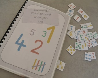 Numbers and Quantities 1-5 | Preschool Learning Folder | Velcro Folder | PDF Download | Kindergarten | Montessori | Preschool Counting Printable