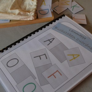 Asignar y aprender letras, carpeta de aprendizaje ABC, descarga de PDF, Montessori, Libro Ocupado, Carpeta de Aprendizaje, jardín de infantes, preescolar, escuela primaria