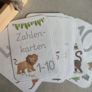 Zahlen 1-10 Lernkarten Wilde Tiere, Flashcards Zahlen, Zählen lernen Montessori, PDF- Download, Zahlen Kindergarten, Vorschule, Grundschule